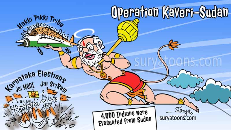 Operation-Kaveri-Sudan-PM-Modi-Cartoon-on-Karnataka-Elections